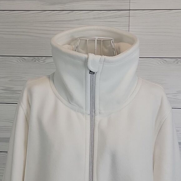 DKNY sport full zip fleece jacket in cloud white Women's Size 1X - Picture 5 of 14